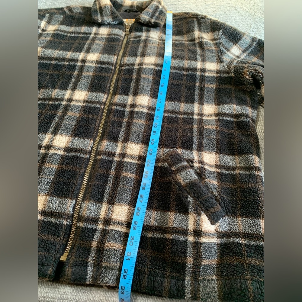 EUC Bullhead VINTAGE Sherpa Fleece Lined Mens Full Zip Jacket Brown Plaid XL - Picture 14 of 14